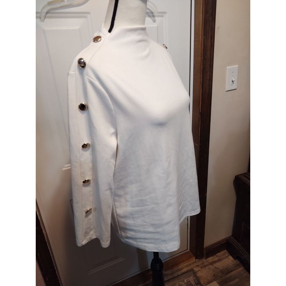 Melissa Paige White Ember Long Sleeve Blouse Women's Size PL